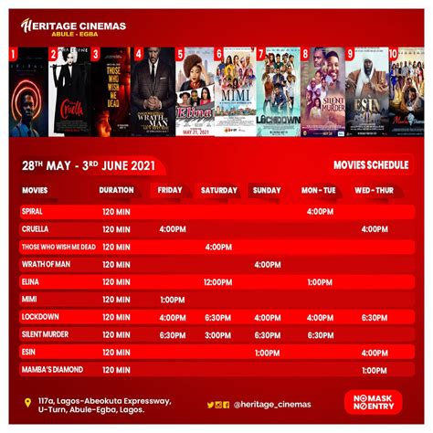 Here's our cinema schedule for August .